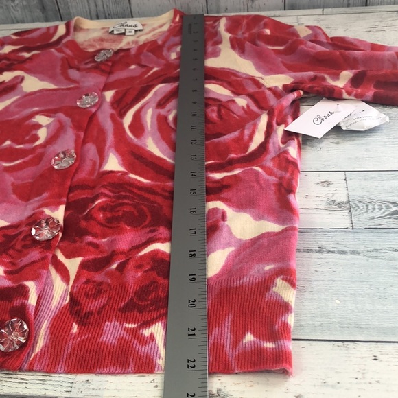 Chaus Silk Angora Rabbit Hair Blend Rose Cardigan NWT Medium - Picture 8 of 11